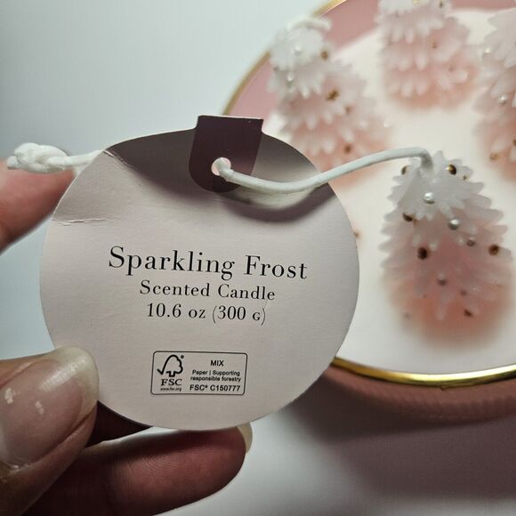 Sincerely Jules Home frost Pink christmas tree candle New *One Tree Top Fell* - Picture 3 of 7